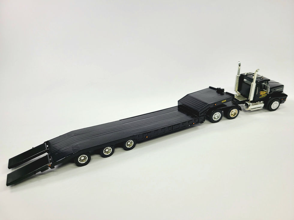 Thumbnail: HME Bullet 6x4 Truck with 3-Axle Drop Deck Trailer with Ramps - Black