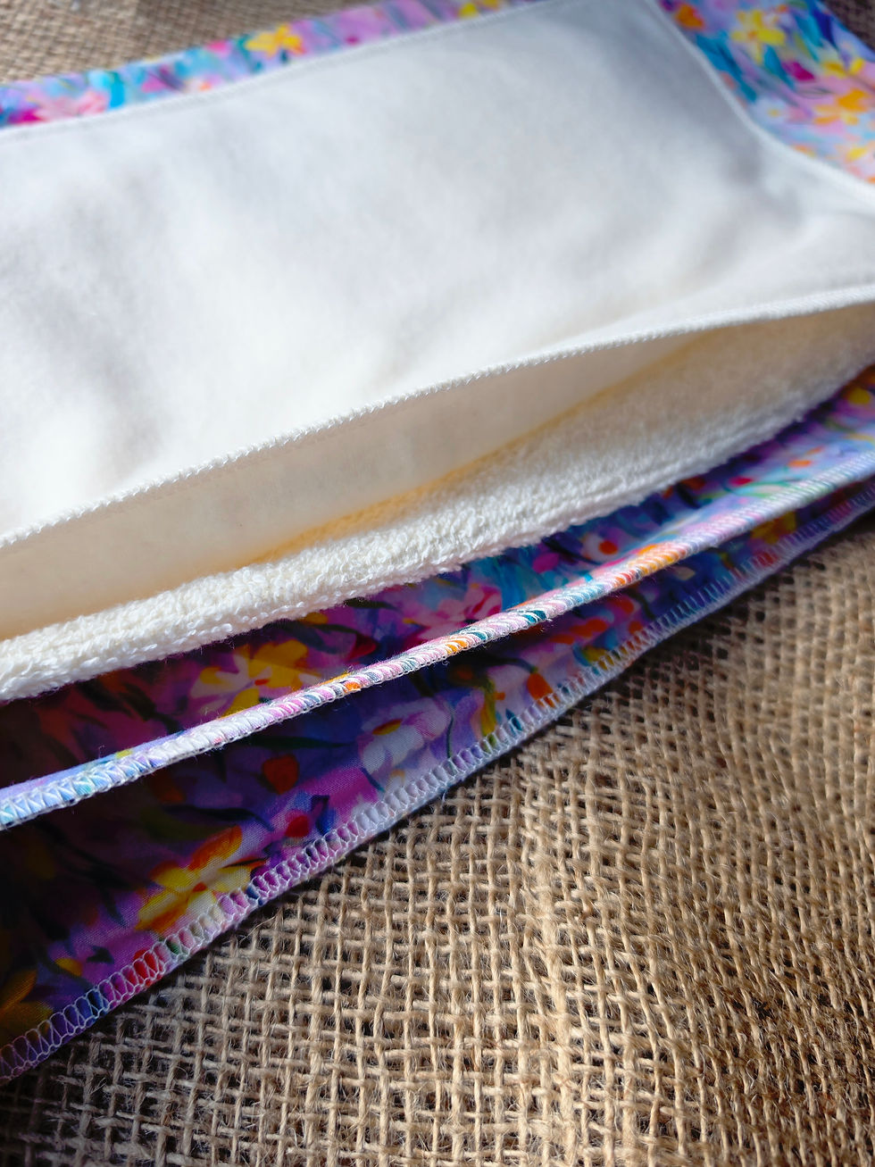 Thumbnail: Castor Oil Pack (100% Cotton with Organic Cotton Flannel), Pastel Flowers 