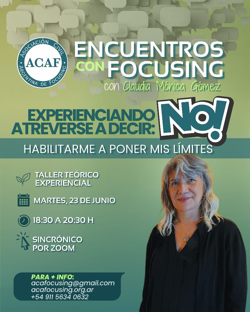 TALLER ACAF: "Experienciando atreverse a decir No"
