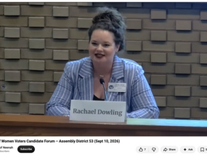 Screen grab from the League of Women Voters Candidate Forum for the WI Assembly District 53