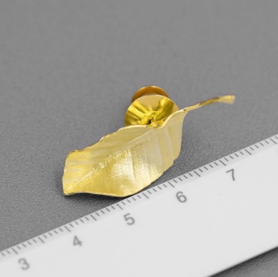 縮圖：Fallen Gold – Autumn Leaf Brooch
