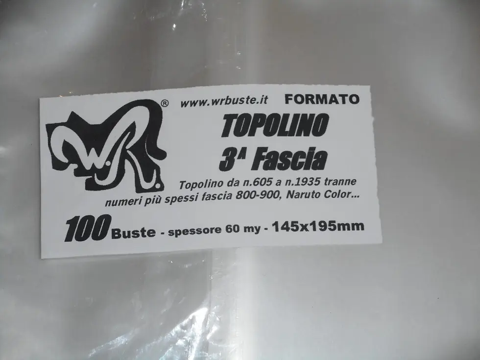 100 BUSTE WR "TOPOLINO 3a FASCIA" # 605 / 1935 (no + spessi 800/900) 145x195 mm