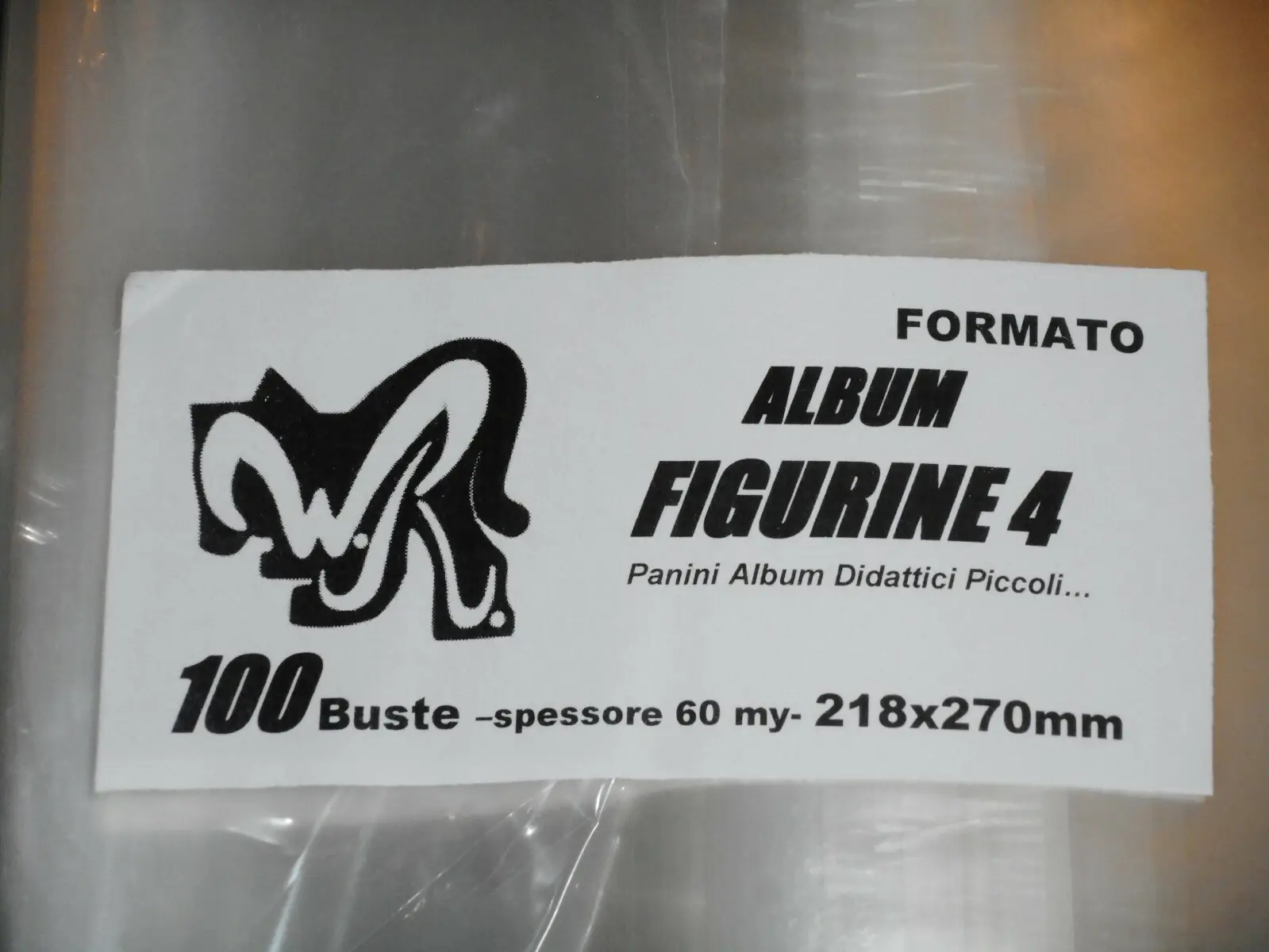 100 BUSTE WR "ALBUM FIGURINE 4" 218x270 mm x Album Panini Didattici Piccoli...