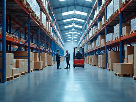 Warehouse employees working alongside AI-assisted automation during order fulfillment