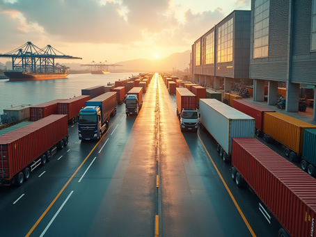 International supplier shipments arriving at a warehouse after quality inspection
