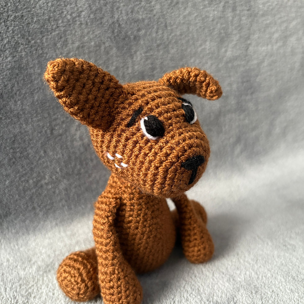 Thumbnail: Pickles the Pup – Handmade Crochet Puppy Toy (Custom Colours Available)