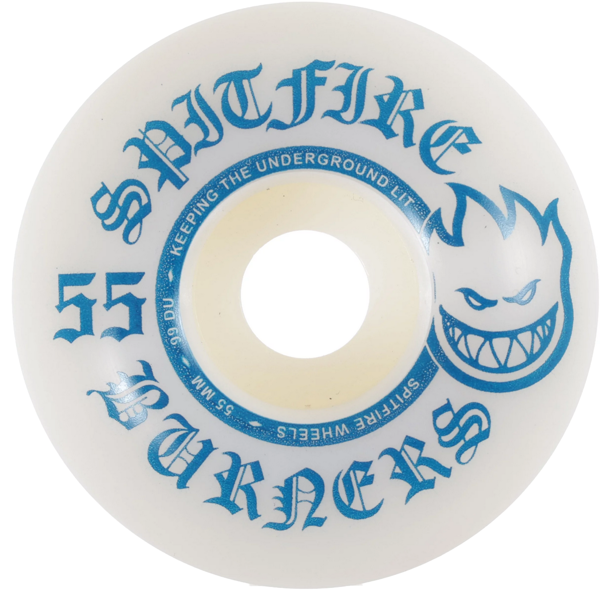 Spitfire Burners Natural/Blue 55mm 99DU Skateboard Wheels