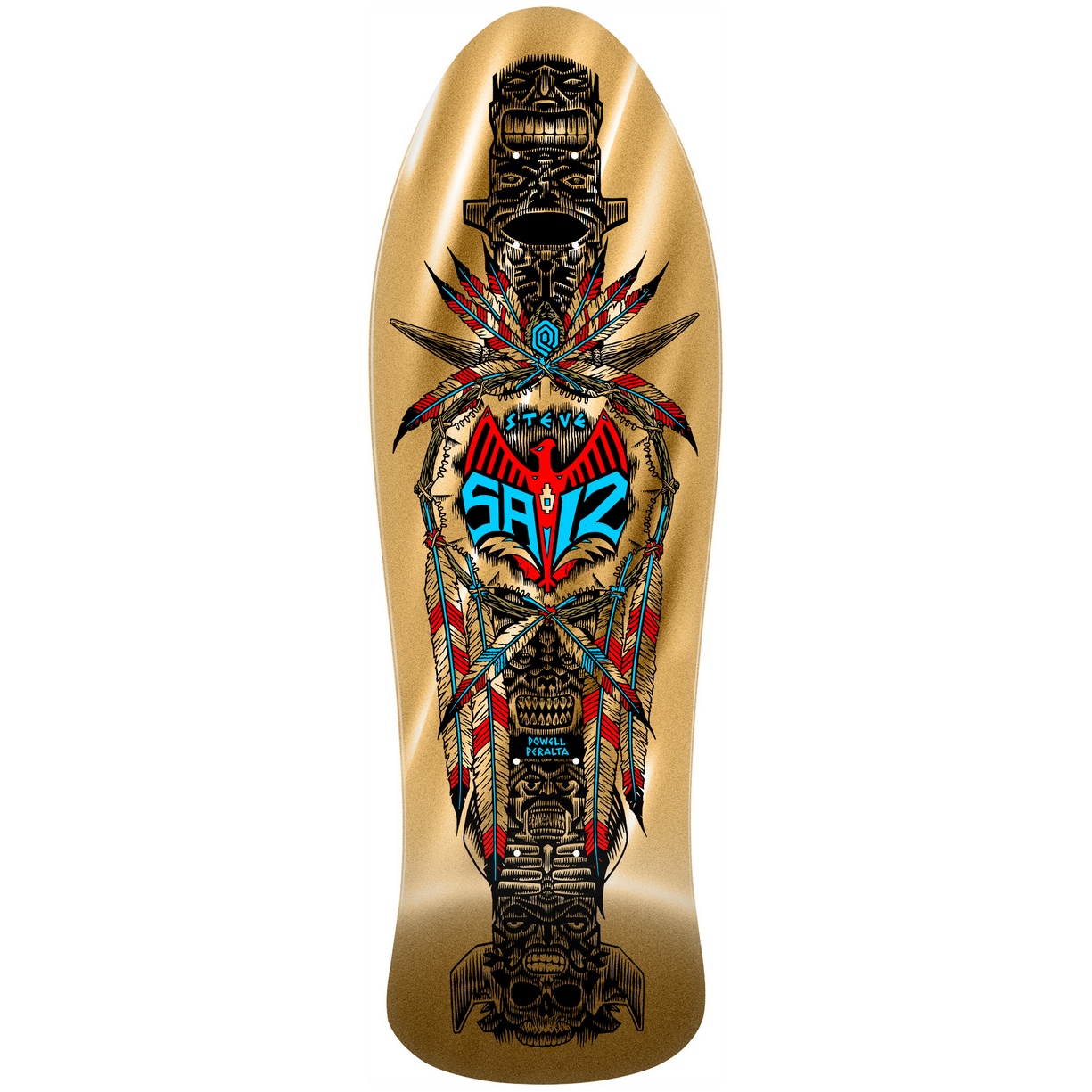 Powell Peralta Steve Saiz Totem Gold Foil 10.00in Skateboard Deck