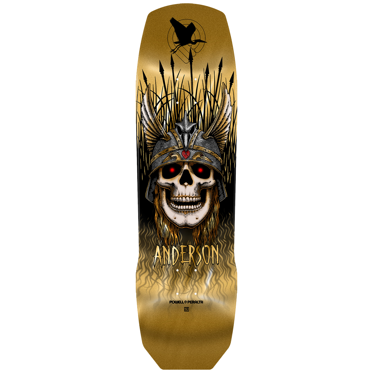 Powell Peralta Pro 7ply Andy Anderson Heron Gold Foil 9.13in Skateboard Deck