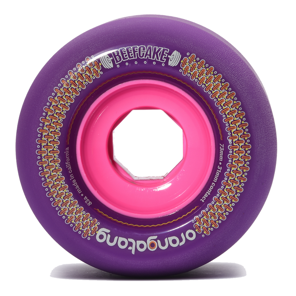 Thumbnail: Orangatang Beefcake 73mm 83a Purple Longboard Wheels