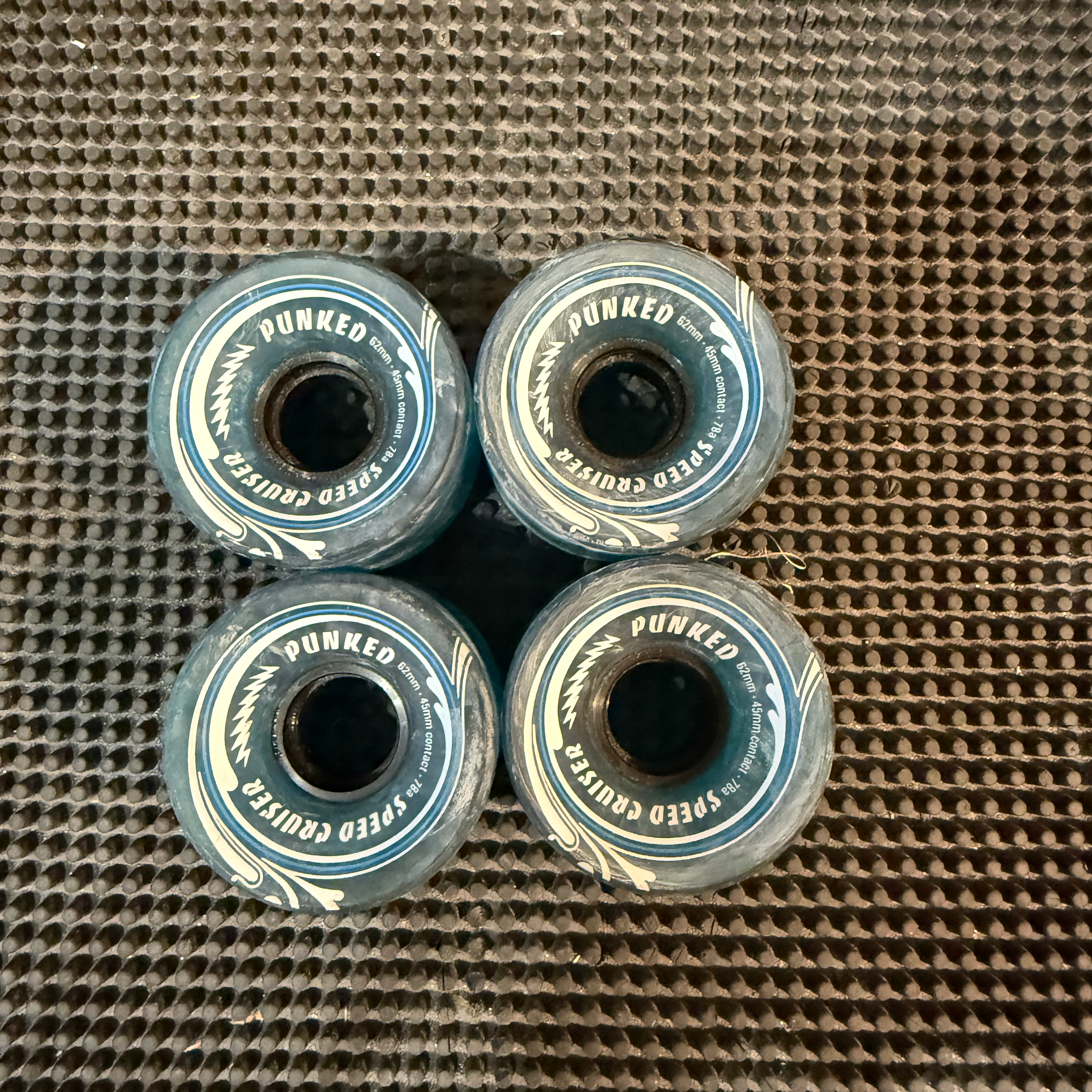 Punked Cruiser Blue 62mm 78a Skateboard Wheels