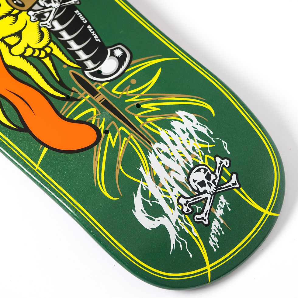 Thumbnail: Santa Cruz Keith Meek Pinstripe Slasher Green Pro 9.23in Skateboard Deck