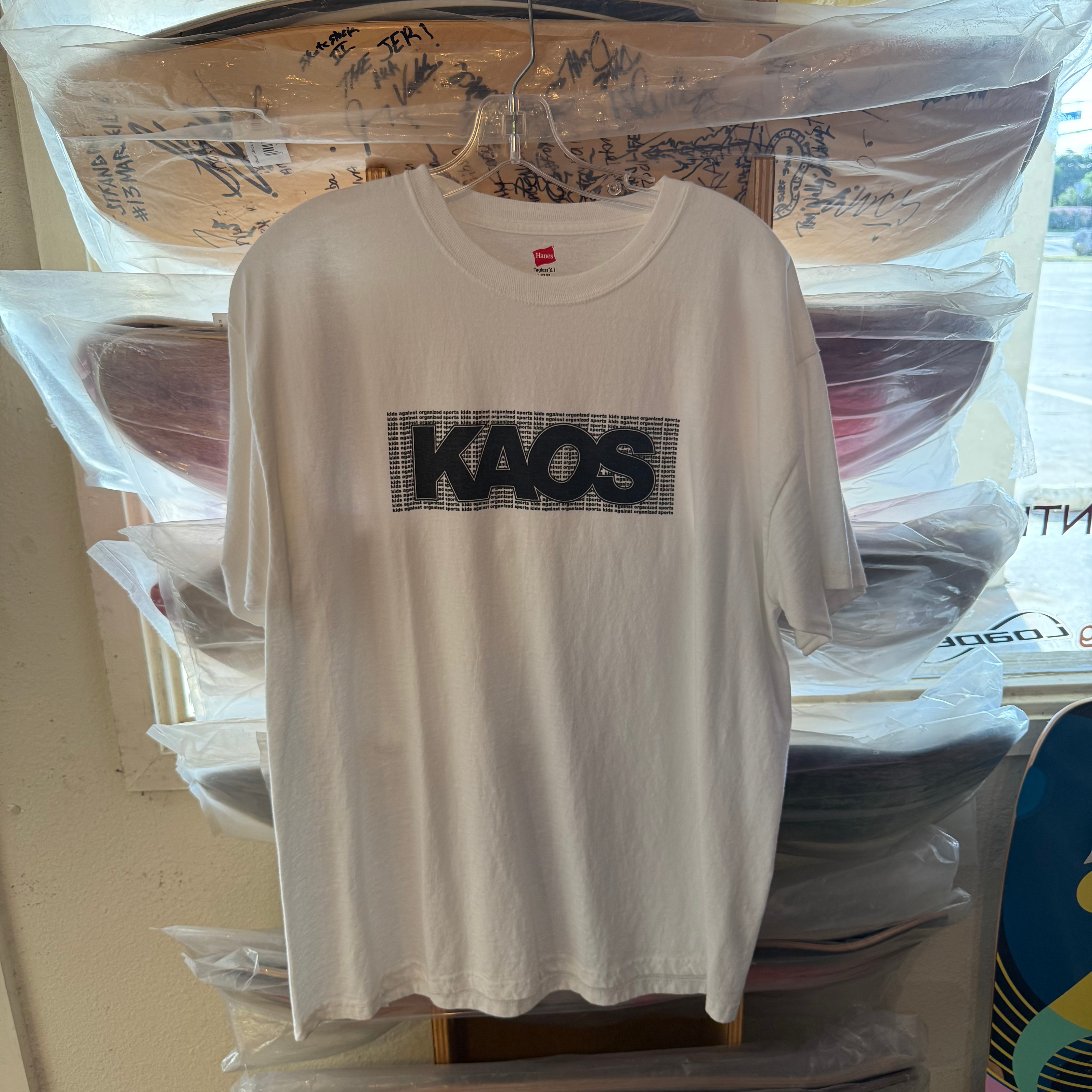 KAOS White Large T-Shirt