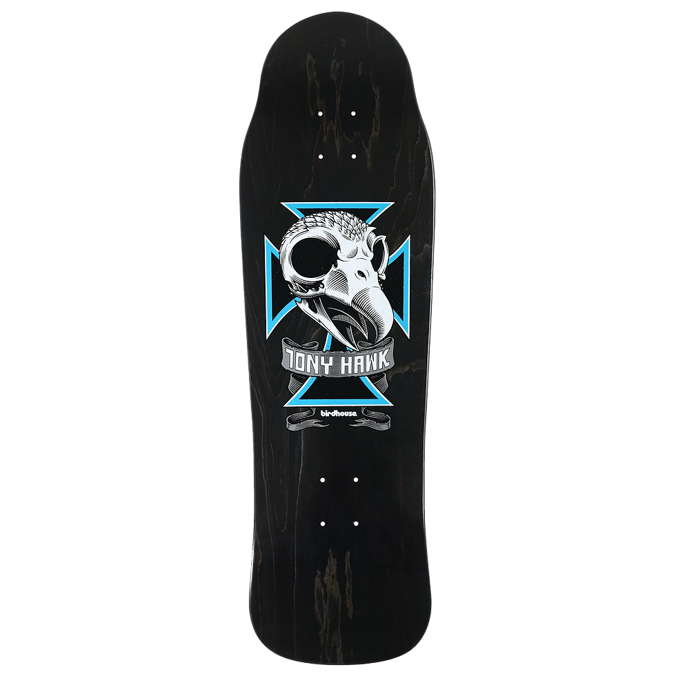 Thumbnail: Birdhouse Tony Hawk Skull 2 Dark Grey Stain 9.75in Skateboard Deck