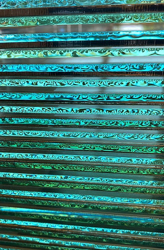 Side view of cut glass