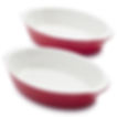 Red ceramic baking dishes