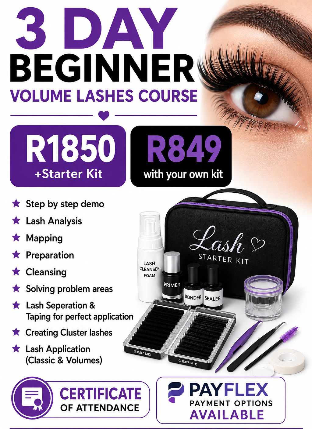 Beginner Volume Lashes Course