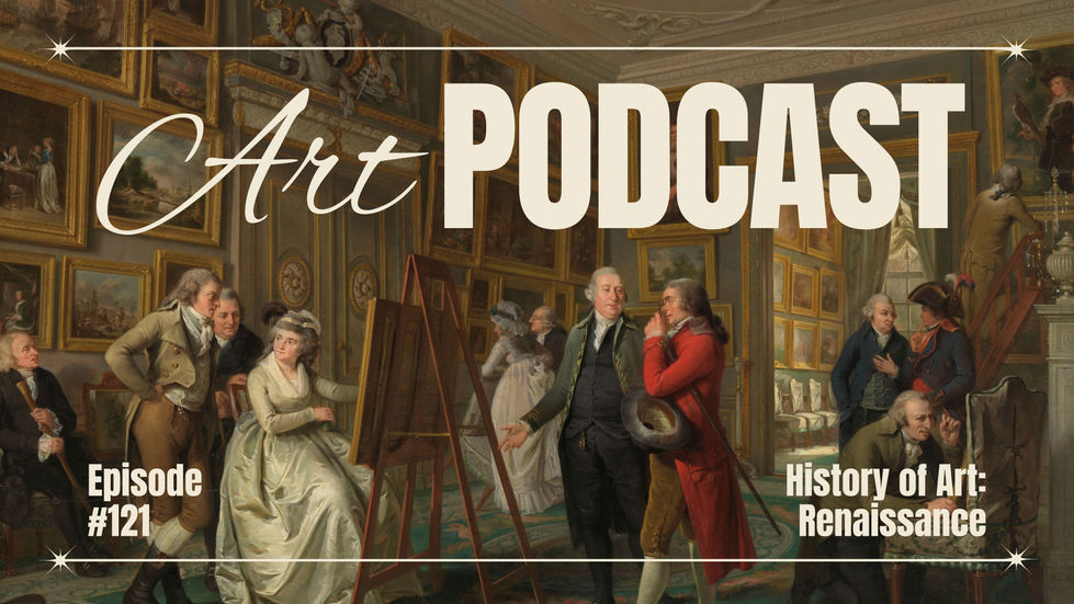 a poster with a painting and the words art podcast