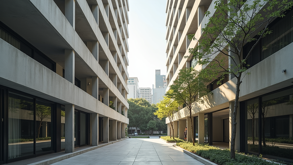 Vista frontal de prédio residencial moderno no Rio de Janeiro