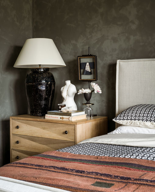 End Table by Bed with Lamp
