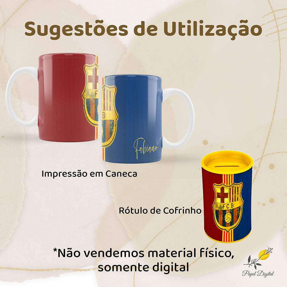 Miniatura: Rótulo Digital Cofrinho ou Caneca Barcelona Modelo 2