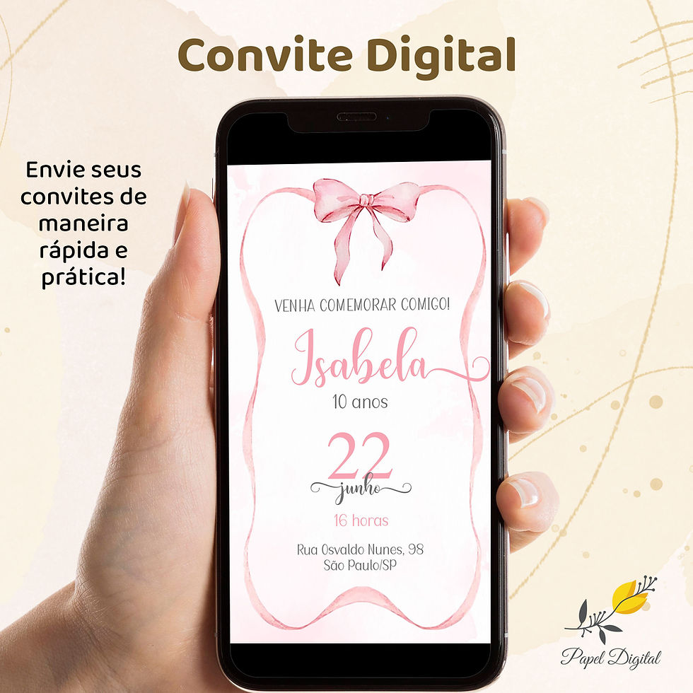 Convite Digital Aniversário Infantil Modelo 15