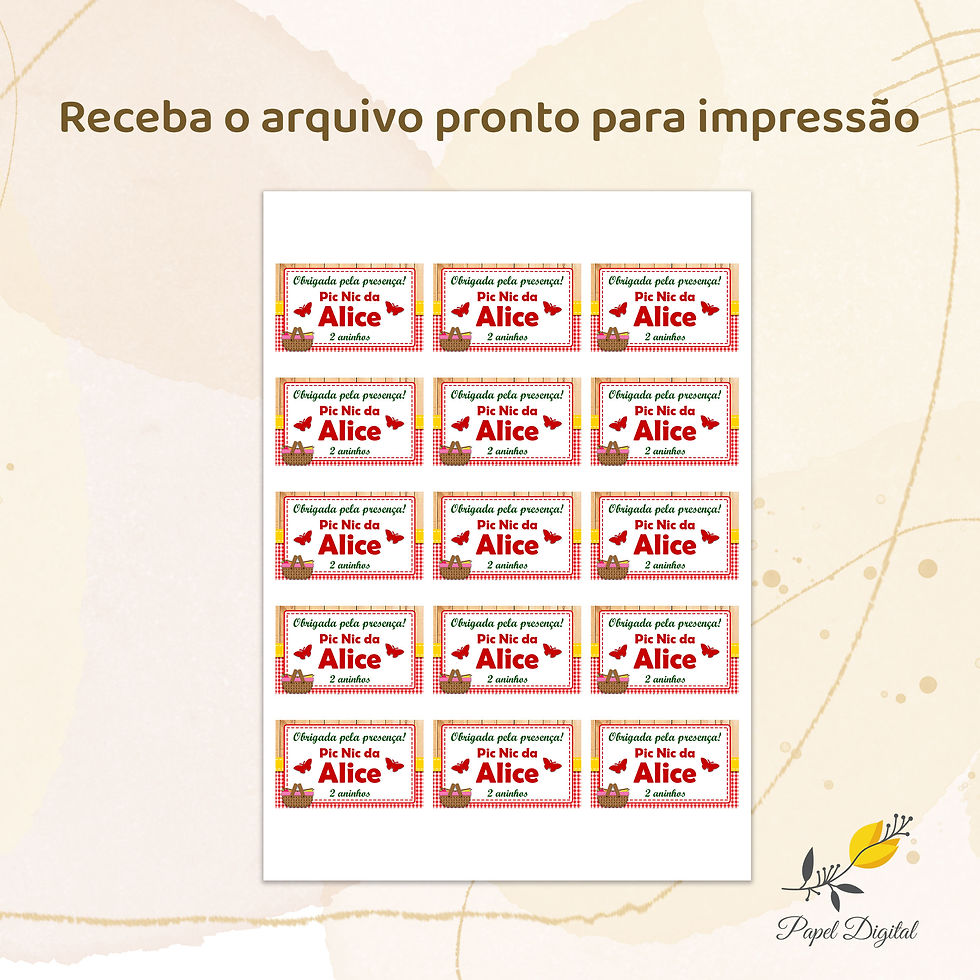 Miniatura: Tag Piquenique Modelo 1