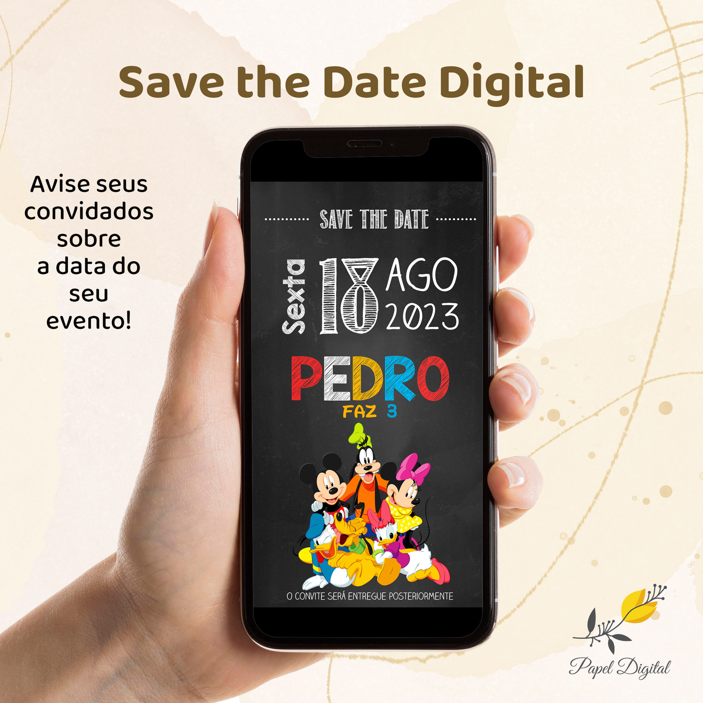 Save the Date Mickey Modelo 3