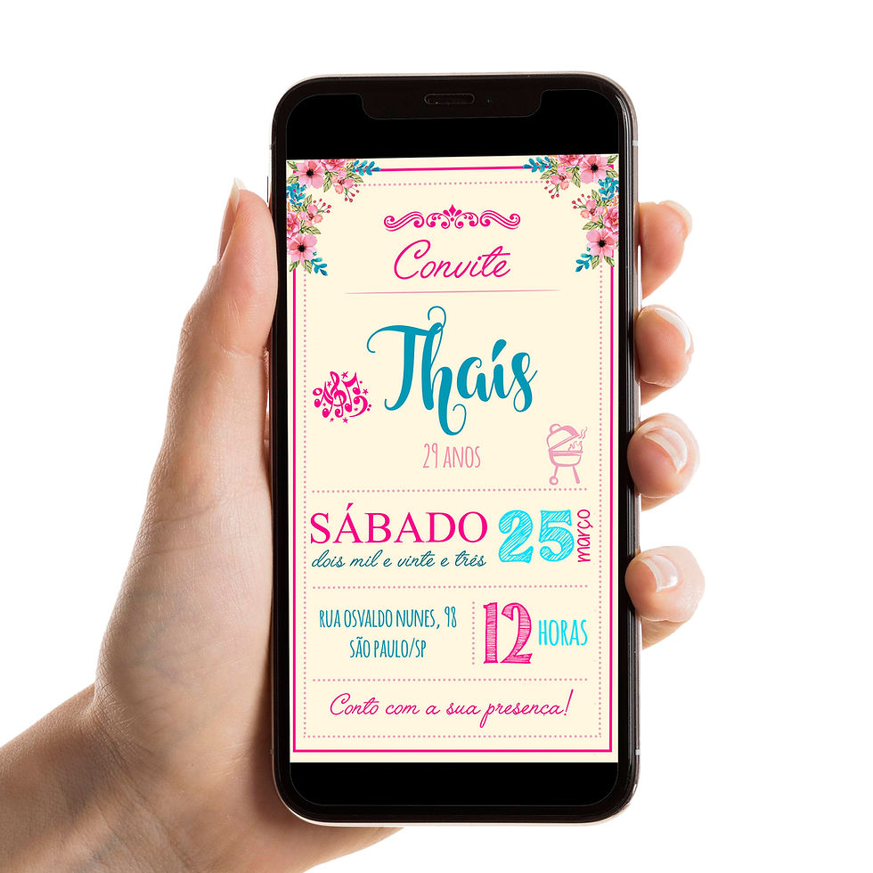 Convite Digital Aniversário Adulto Modelo7
