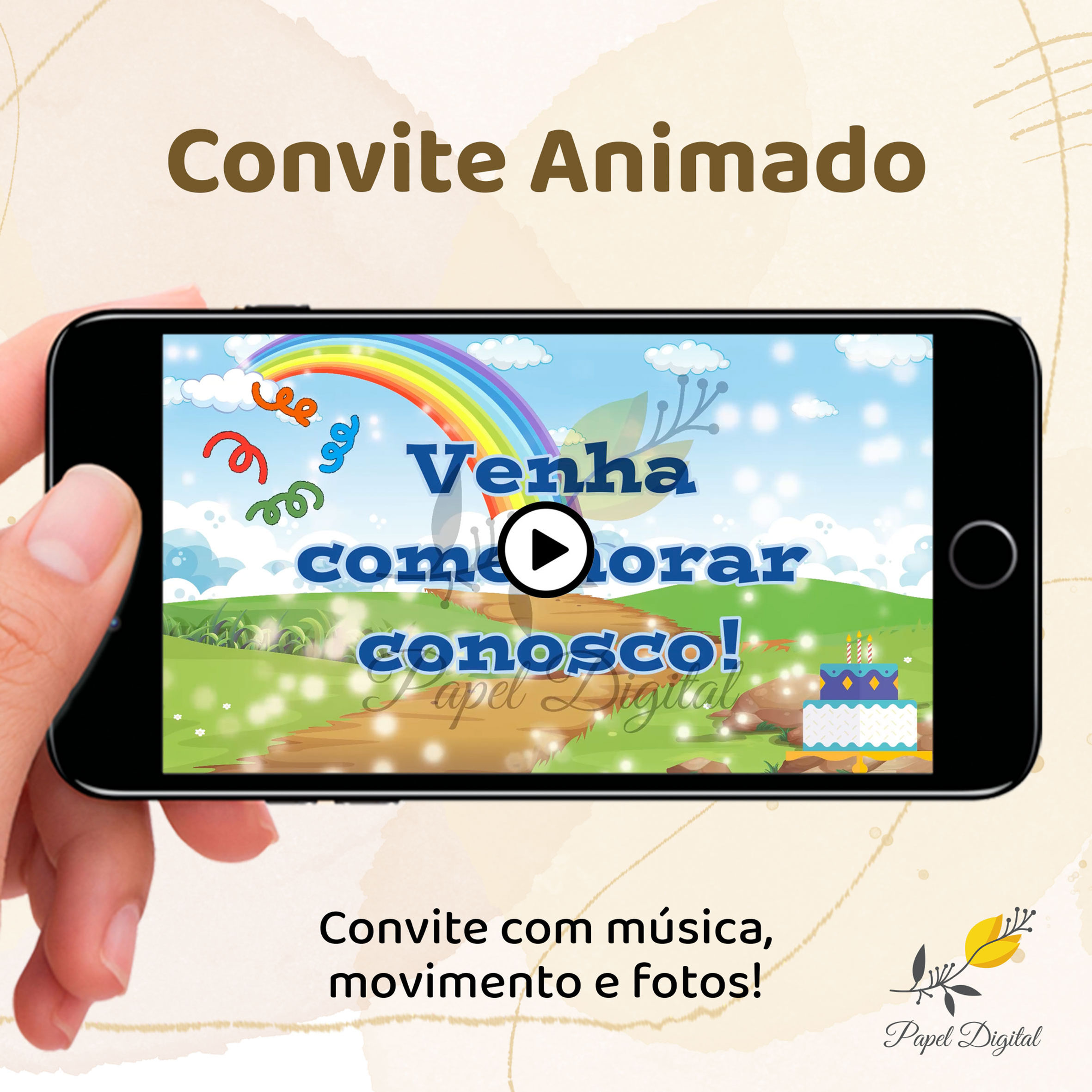 Convite Animado Minecraft + Jardim