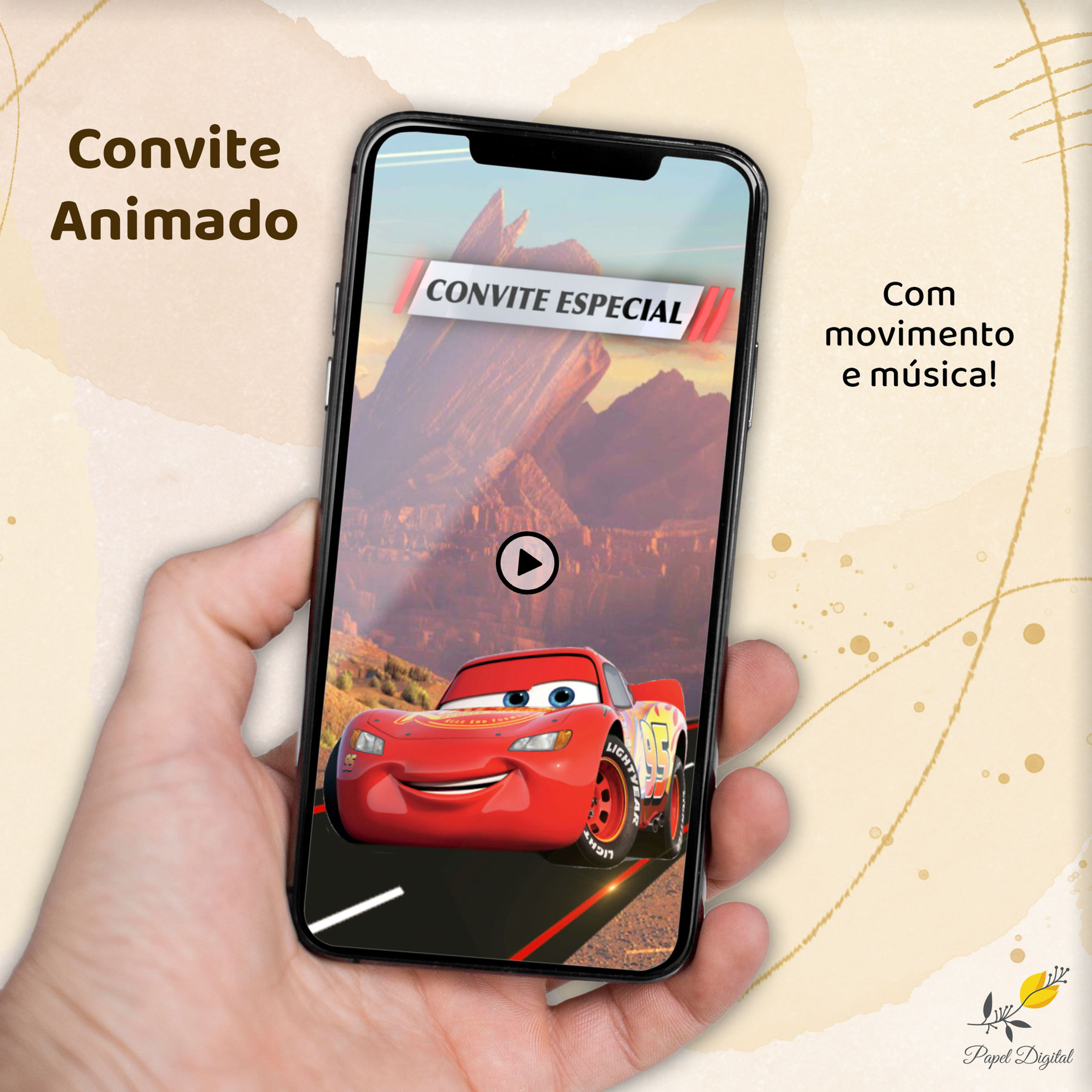 Convite Animado (Vídeo) Carros Modelo 2