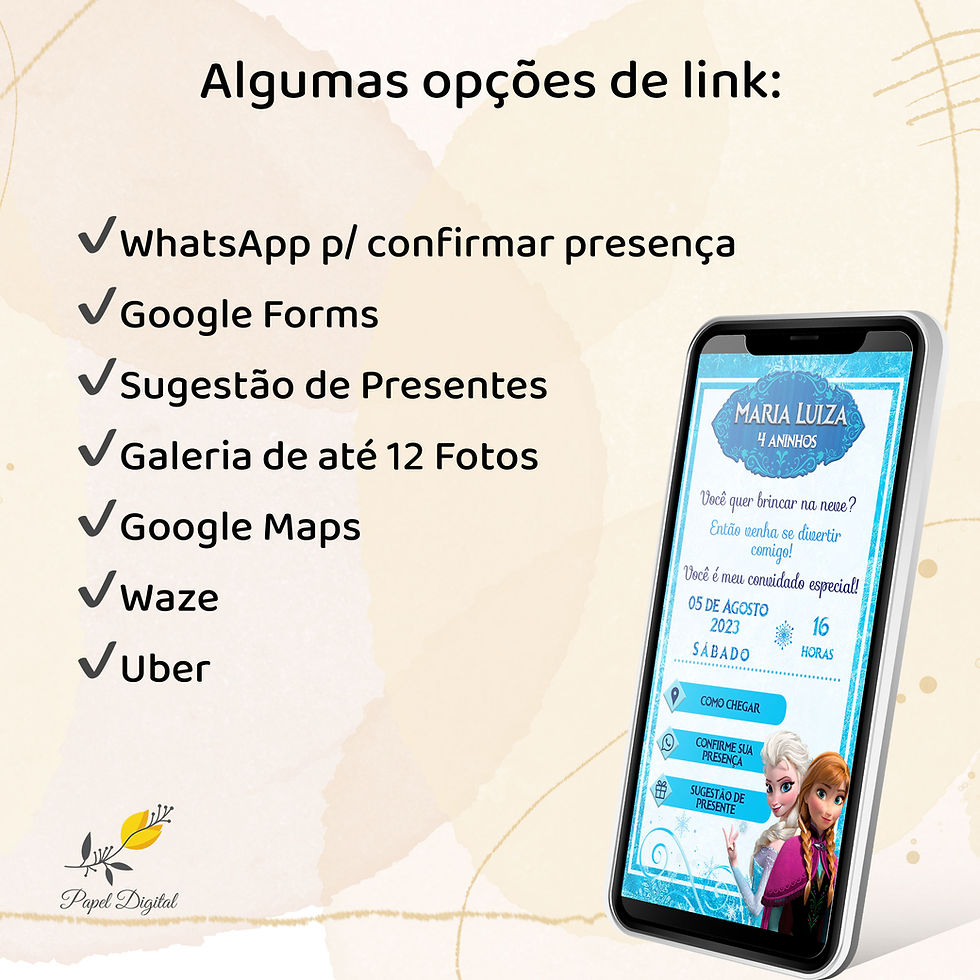 Miniatura: Convite Interativo Frozen Modelo 1