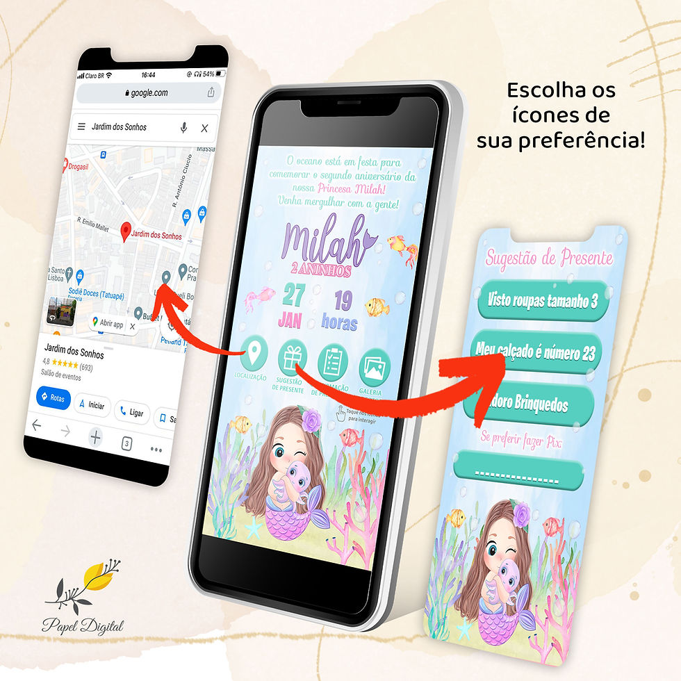 Miniatura: Convite Interativo Sereia