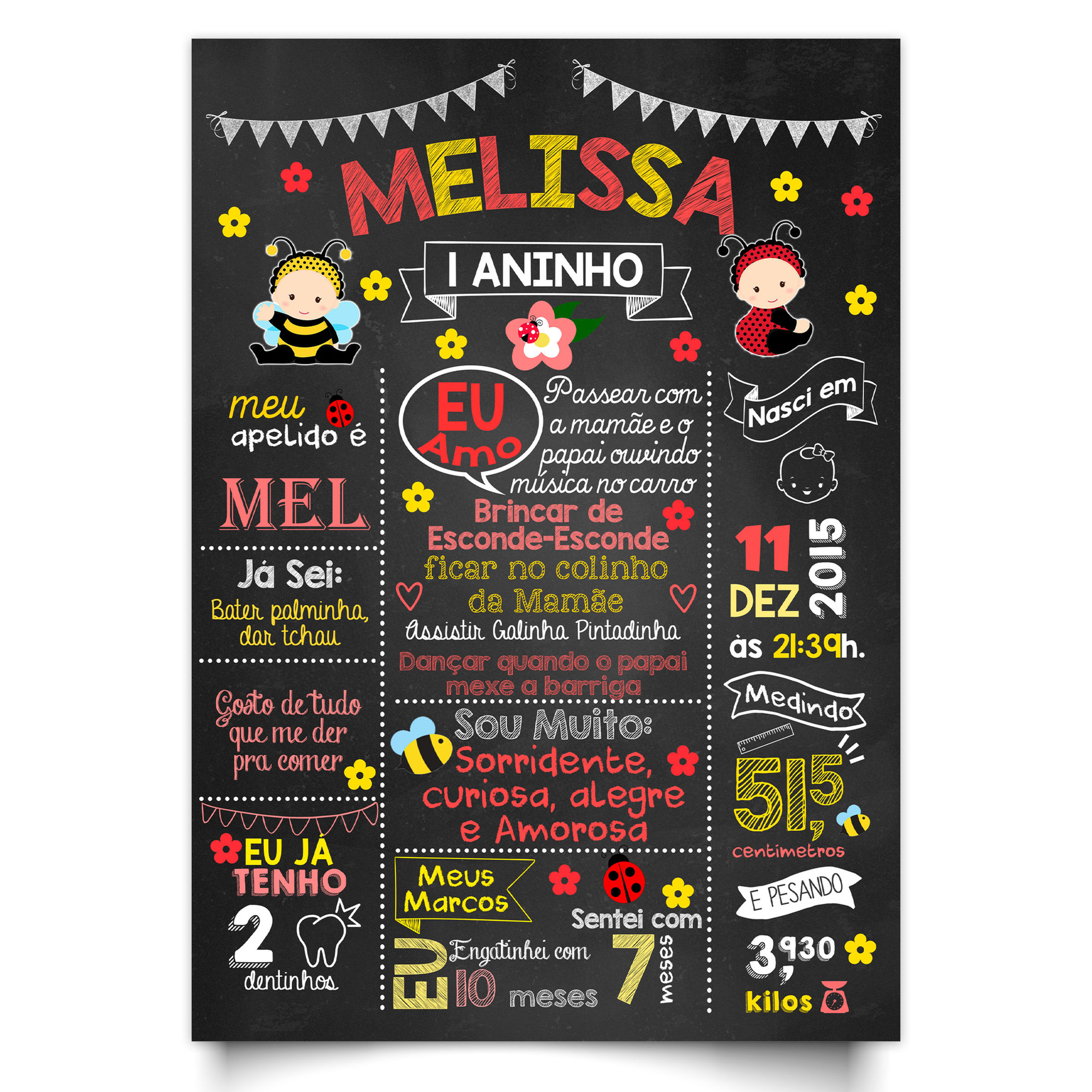 Chalkboard Abelhinha e Joaninha