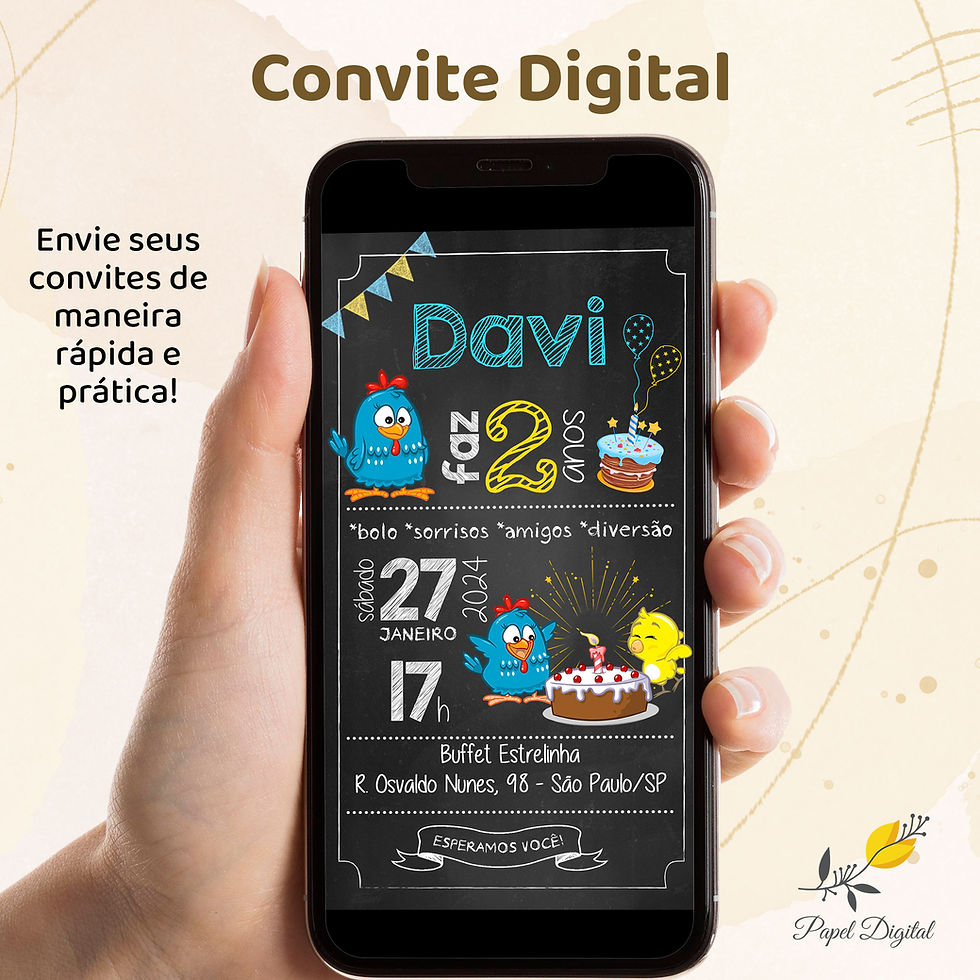 Convite Digital Galinha Pintadinha Modelo 2