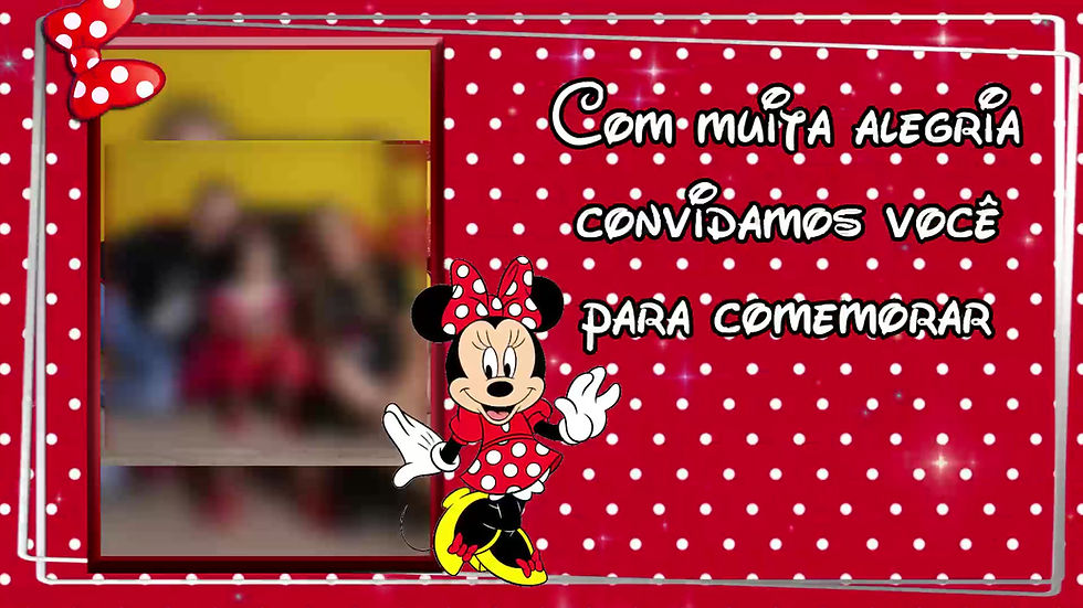 Miniatura: Convite Animado Minnie Vermelha Modelo 2
