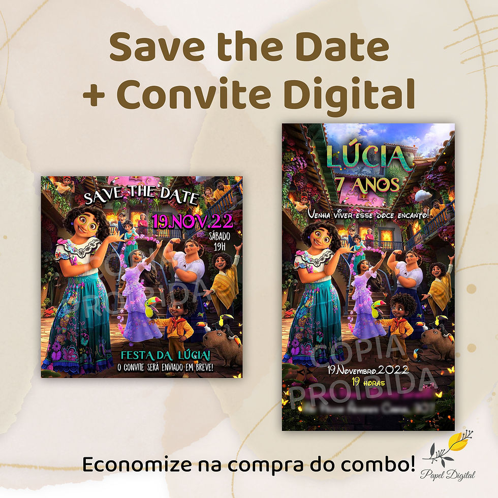 Miniatura: Convite + Save the Date Encanto
