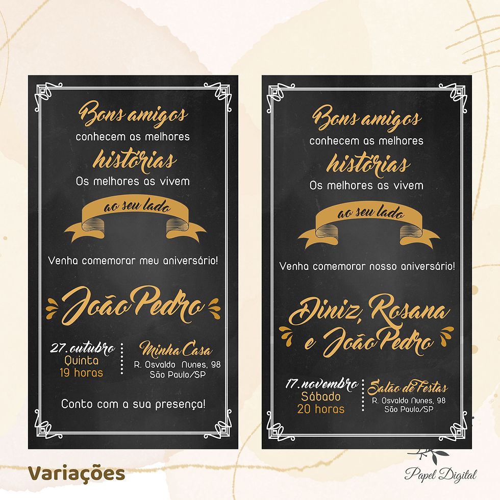 Miniatura: Convite Digital Aniversário Adulto Modelo11