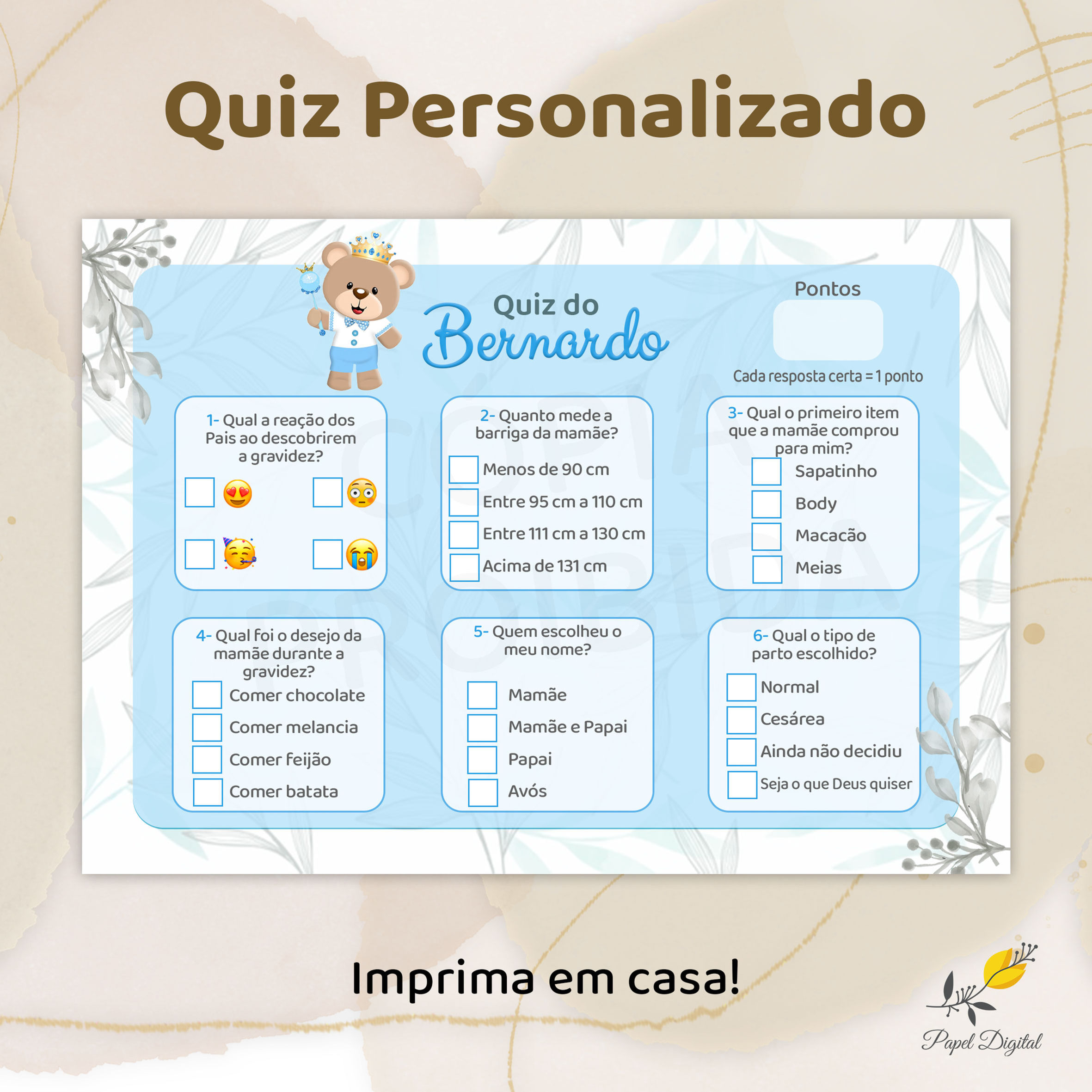 Quiz Chá de Bebê - Arquivo Digital