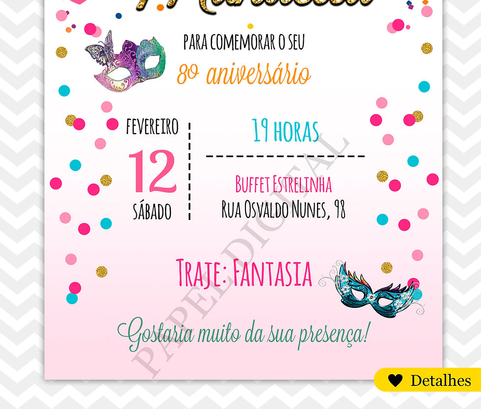 Miniatura: Convite Digital Carnaval Modelo 1