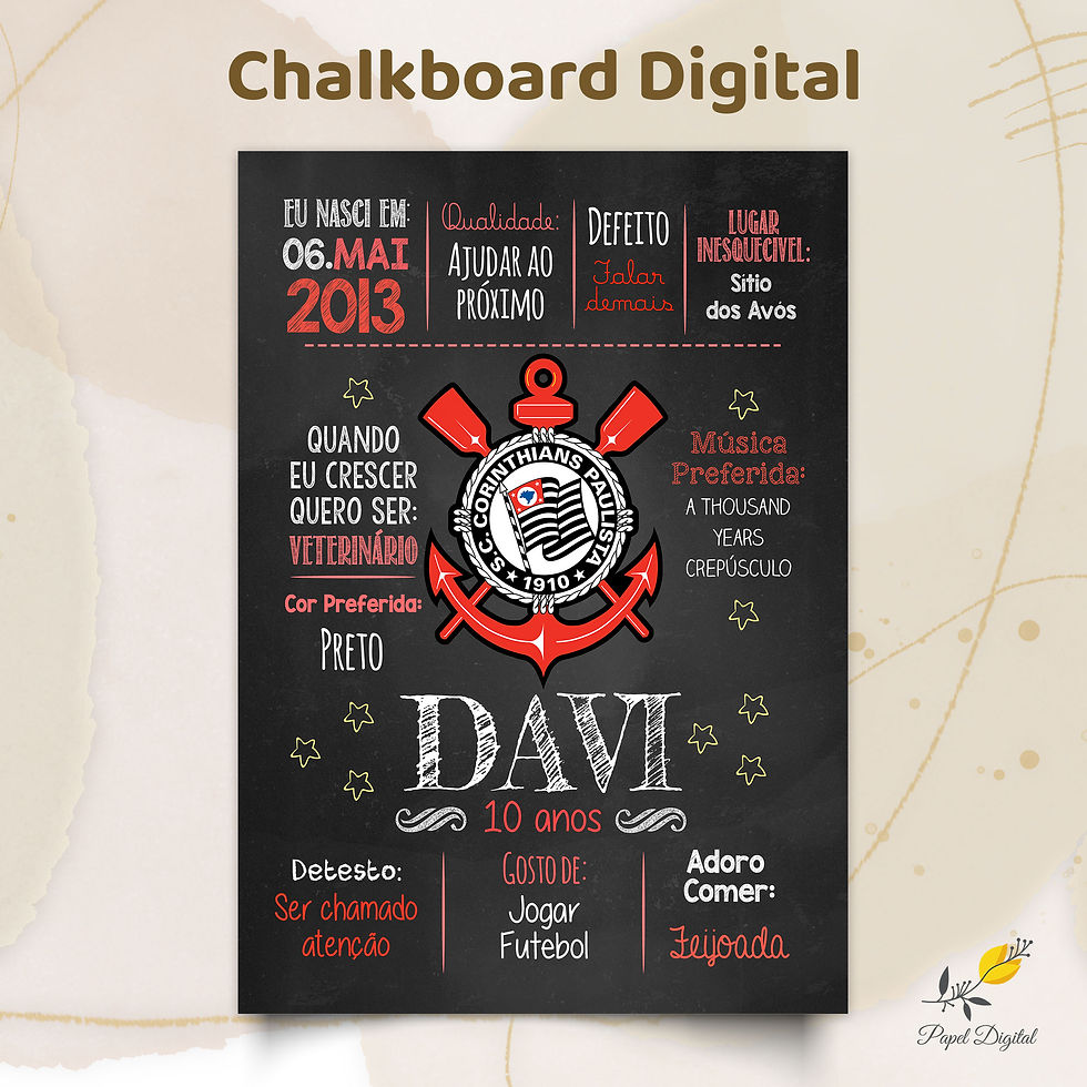 Chalkboard Digital Futebol Modelo 1