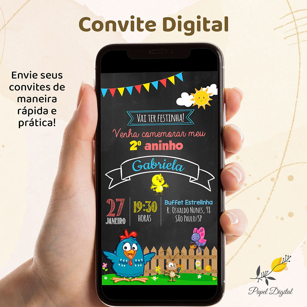 Convite Digital Galinha Pintadinha Modelo3