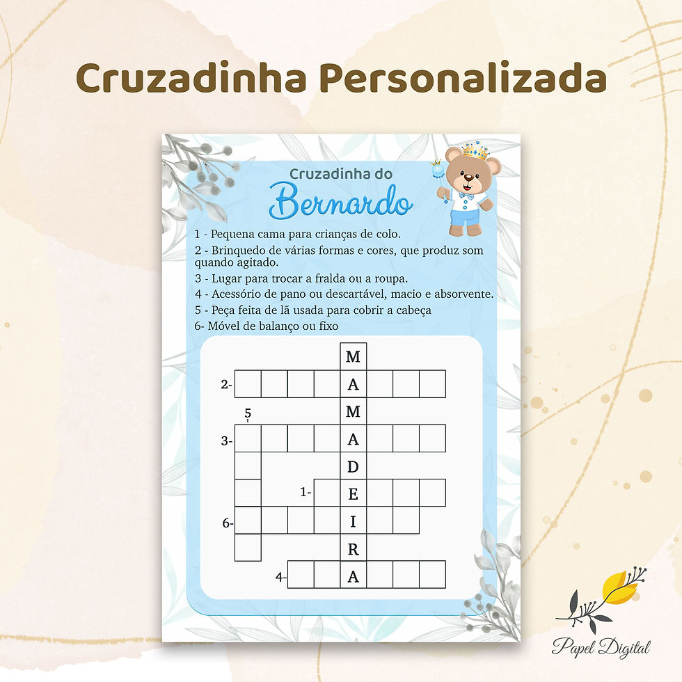 Cruzadinha Chá de Bebê - Arquivo Digital
