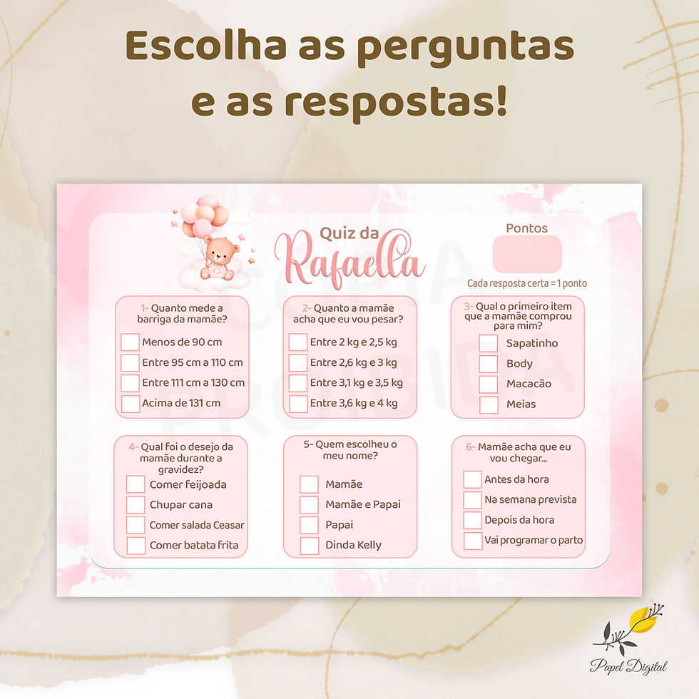 Miniatura: Quiz Chá de Bebê - Arquivo Digital