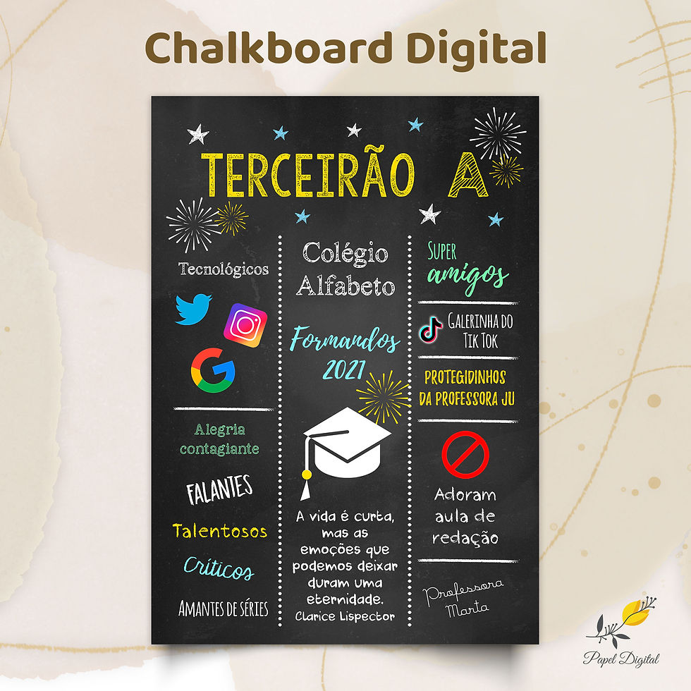 Chalkboard Digital Formatura Modelo 5