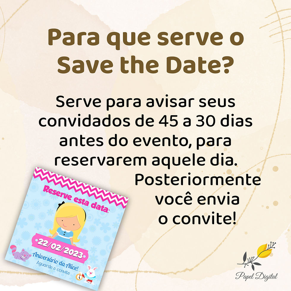 Miniatura: Save the Date Alice no País das Maravilhas Mod.01