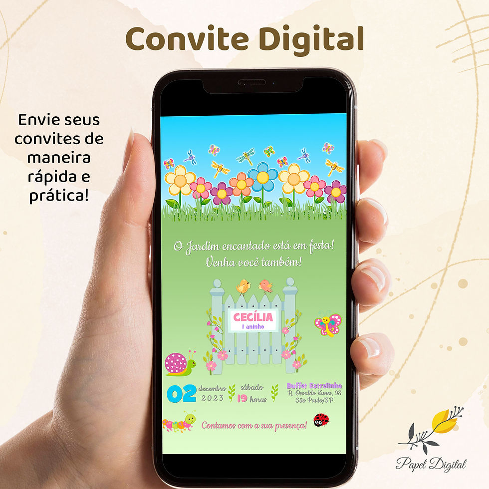 Convite Digital Jardim Modelo 9