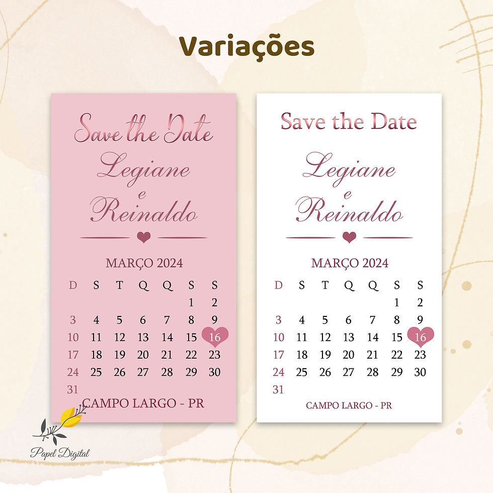 Miniatura: Save the Date Casamento Modelo 5