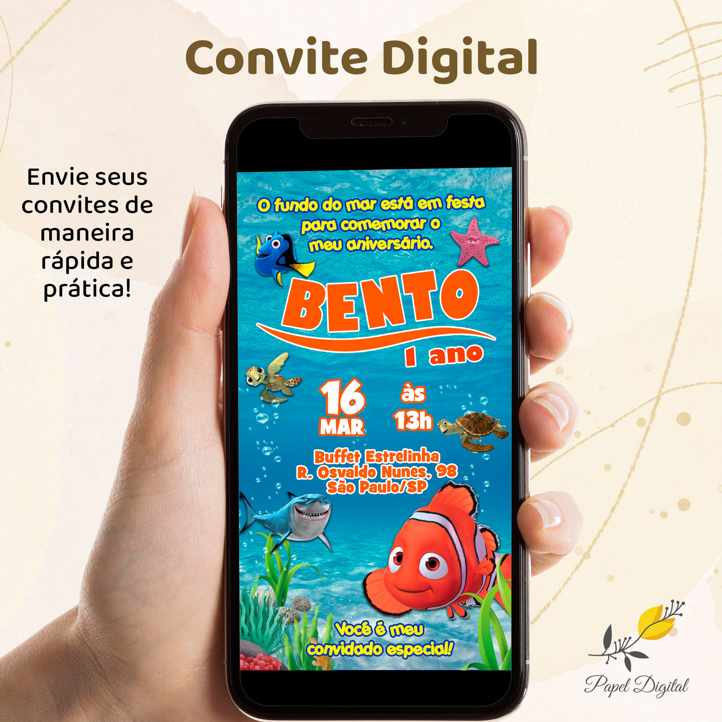 Convite Digital Nemo Modelo 1