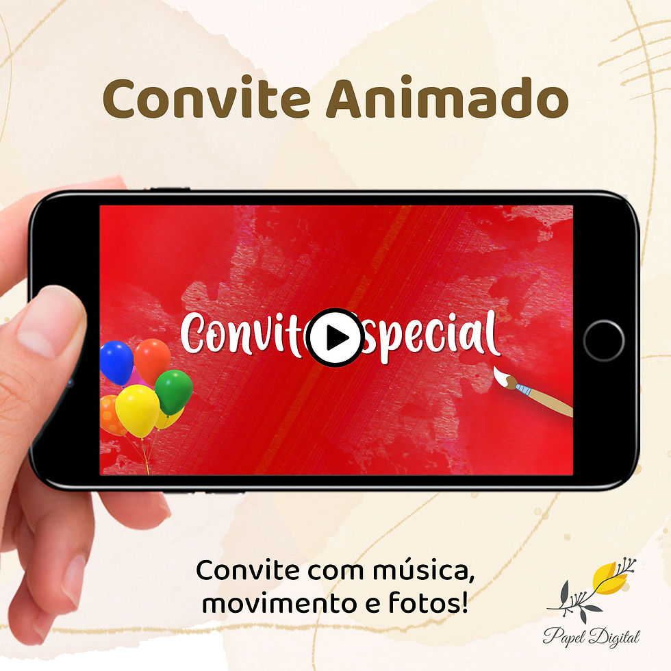 Convite Animado (Vídeo) Aquarela